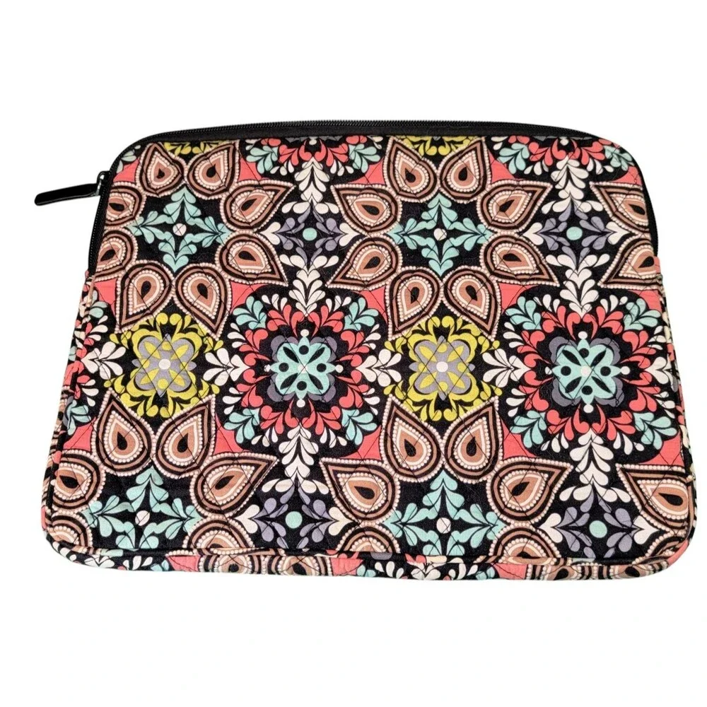 Vera Bradley Tablet Laptop 14in Sleeve Holder Sierra Stream Quilted Zip EUC
